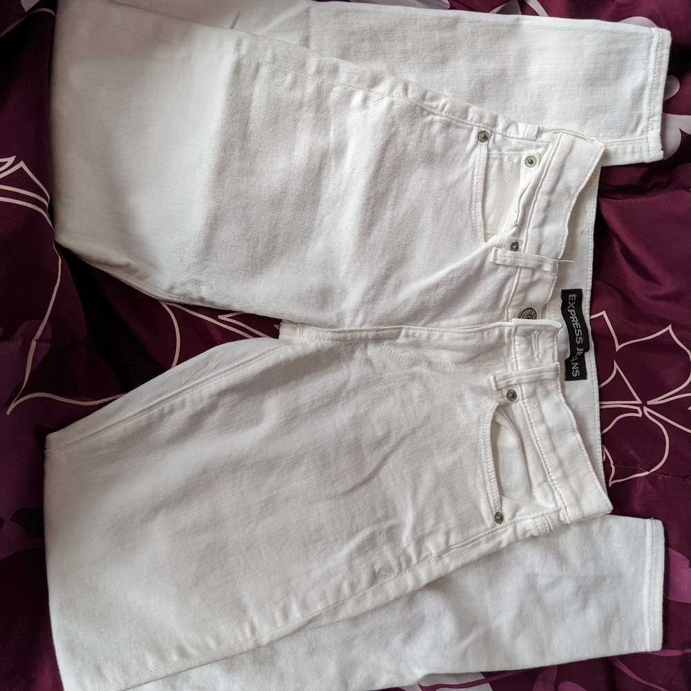 White Express Midrise Denim Leggings, size 00R
